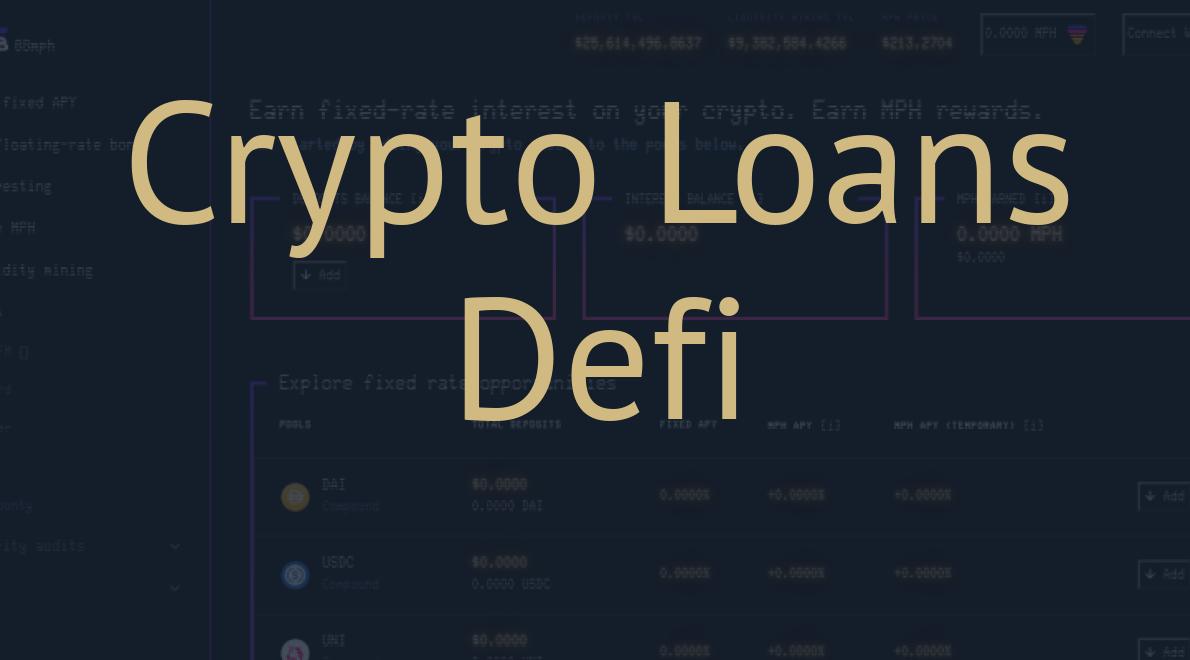 Crypto Loans Defi